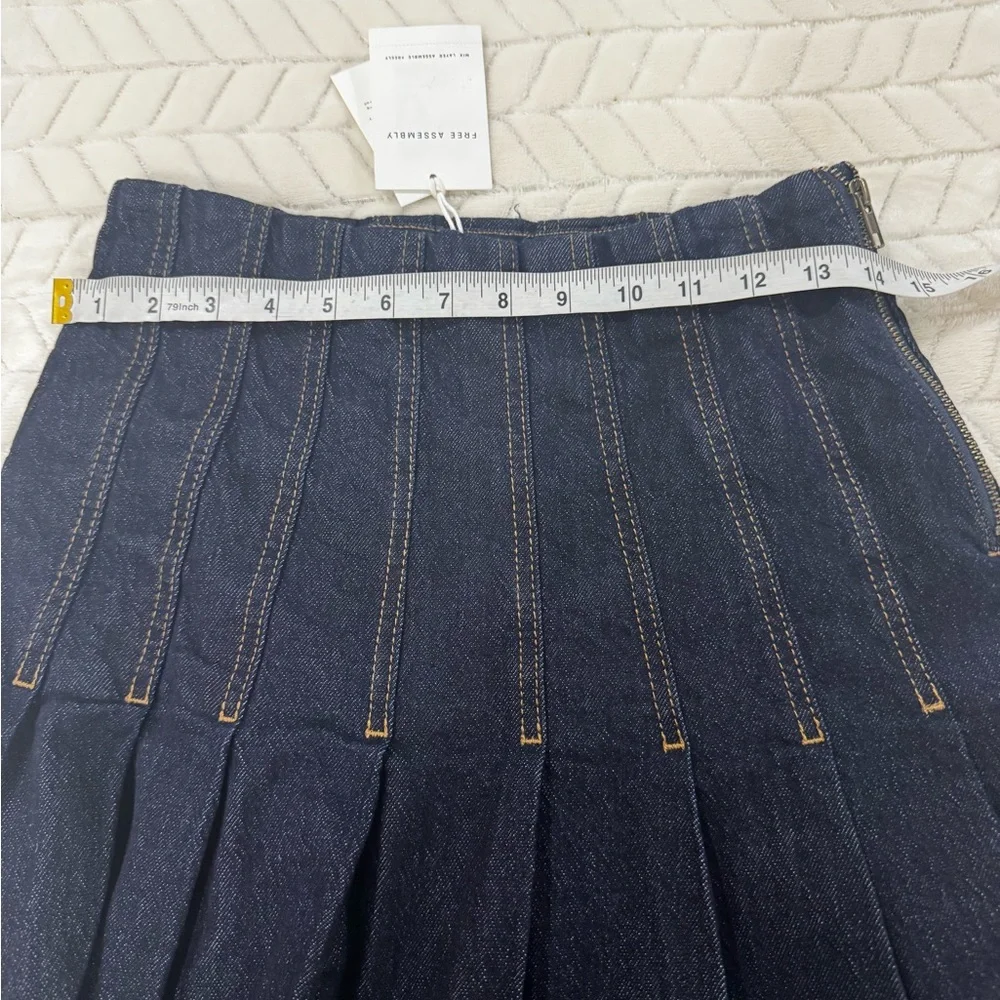 Free Assembly Dark Wash Denim Midi Skirt - Picture 5 of 7